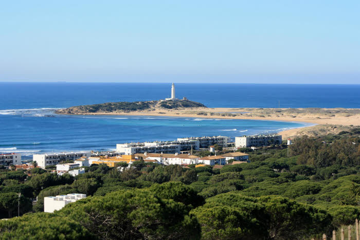 Canos de Meca Bucht und Leuchtturm